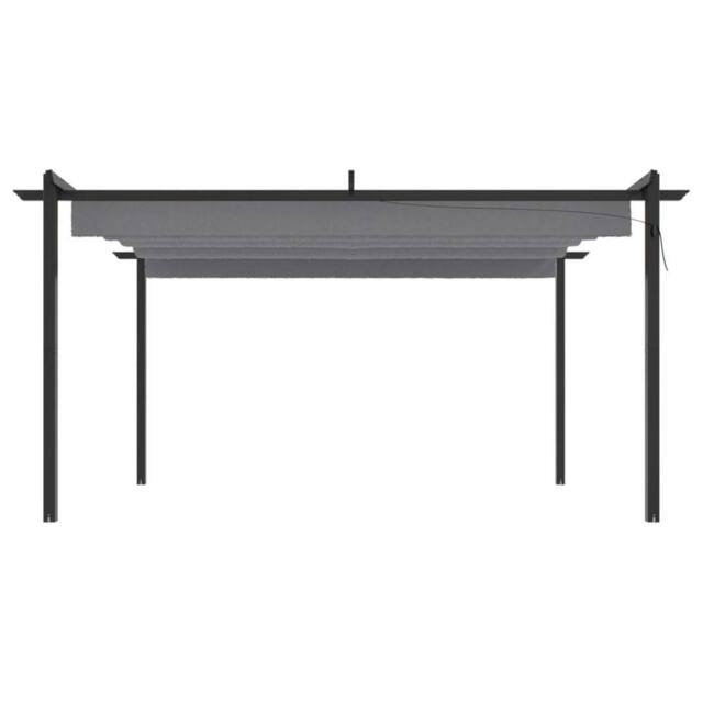 Berkfield Home Sturdy Garden Gazebo with Retractable Roof 4x3 m Anthracite in Black - image 1