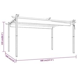 Berkfield Home Sturdy Garden Gazebo with Retractable Roof 4x3 m Anthracite in Black - thumbnail 8