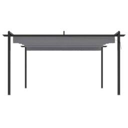 Berkfield Home Sturdy Garden Gazebo with Retractable Roof 4x3 m Anthracite in Black - thumbnail 1