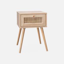 sweeek Pair Of Woven Rattan Bedside Tables With Drawer in Light Brown - thumbnail 3