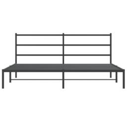 Berkfield Home Metal Bed Frame without Mattress with Headboard Black 180x200cm - Size: Super King - thumbnail 5