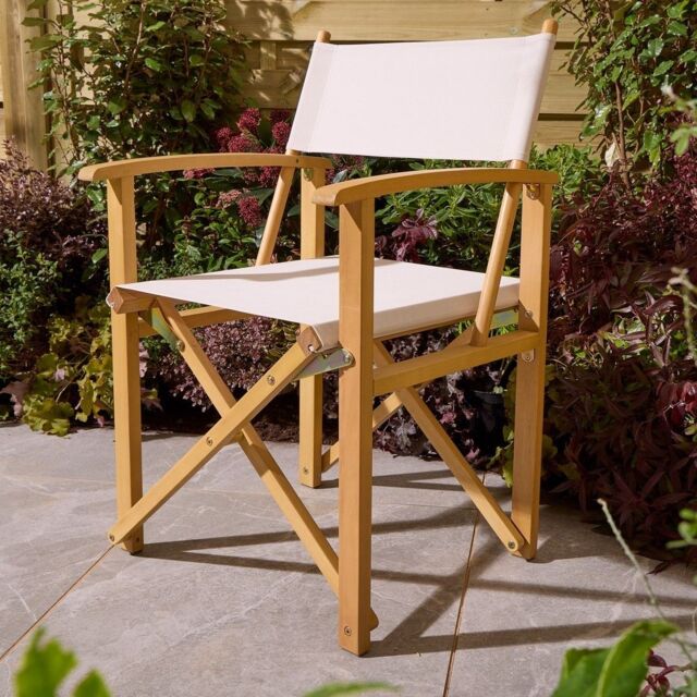 Rowlinsons Ascot Folding Directors Chair, Timber, L52.5 x W53.5 x H87cm, Natural in Brown - image 1