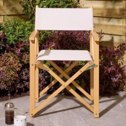 Rowlinsons Ascot Folding Directors Chair, Timber, L52.5 x W53.5 x H87cm, Natural in Brown - thumbnail 2