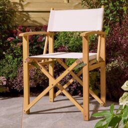 Rowlinsons Ascot Folding Directors Chair, Timber, L52.5 x W53.5 x H87cm, Natural in Brown - thumbnail 6