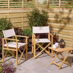 Rowlinsons Ascot Folding Directors Chair, Timber, L52.5 x W53.5 x H87cm, Natural in Brown - thumbnail 8