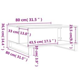 Berkfield Home Coffee Table White 80x80x36.5 cm Engineered Wood - thumbnail 9