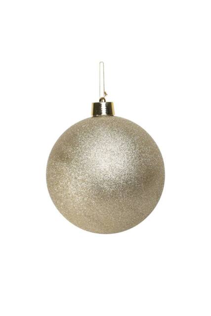 KDMD 25cm Champagne Glitter Shatterproof Bauble x1 in Light Sand - image 1
