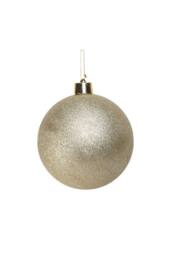 KDMD 25cm Champagne Glitter Shatterproof Bauble x1 in Light Sand - thumbnail 1