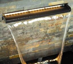 Primrose Sorrento Trough Zinc & Stone Water Feature Lights Indoor Outdoor 68cm - thumbnail 3