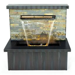 Primrose Sorrento Trough Zinc & Stone Water Feature Lights Indoor Outdoor 68cm - thumbnail 4