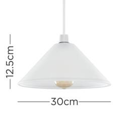 EONLION Shade Modern Frosted Glass Tapered Pendant Lampshade Lighting in White - thumbnail 2