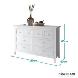 Nöa and Nani Torsby Chest of Drawers 8 Drawer in White - thumbnail 3