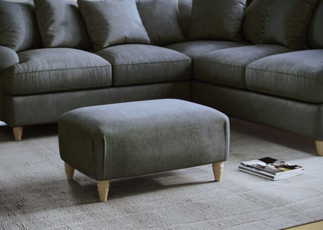 The Great Sofa Company Beatrice Footstool Faro Slate in Grey