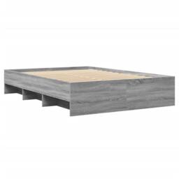 Berkfield Home Bed Frame without Mattress Grey Sonoma 140x200 cm Engineered Wood - thumbnail 4