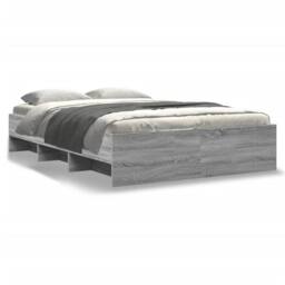 Berkfield Home Bed Frame without Mattress Grey Sonoma 140x200 cm Engineered Wood - thumbnail 1