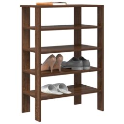 Berkfield Home Shoe Rack Brown Oak 61x32x87.5 cm Engineered Wood - thumbnail 1