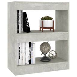 Berkfield Home Book Cabinet/Room Divider Concrete Grey 60x30x72 cm - Size: 60 x 30 x 72 cm - thumbnail 4