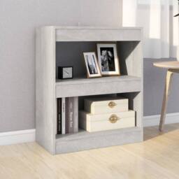 Berkfield Home Book Cabinet/Room Divider Concrete Grey 60x30x72 cm - Size: 60 x 30 x 72 cm - thumbnail 3