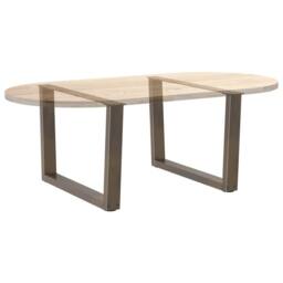 Berkfield Home Dining Table Legs V-Shape 2 pcs Natural Steel 70x(42-43.3) cm Steel in Brown - thumbnail 8