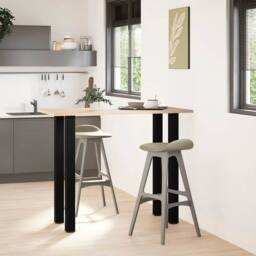 Berkfield Home Coffee Table Legs 4 pcs Black 110-112 cm Steel - thumbnail 3