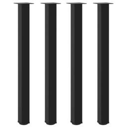 Berkfield Home Coffee Table Legs 4 pcs Black 110-112 cm Steel - thumbnail 1