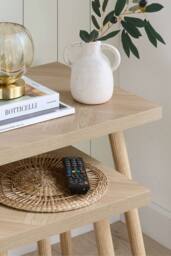 Birlea Herringford Nest Of Tables Oak Parquet Design in Brown - Size: 1 Pack - thumbnail 2
