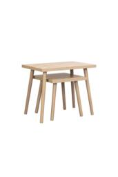 Birlea Herringford Nest Of Tables Oak Parquet Design in Brown - Size: 1 Pack - thumbnail 4