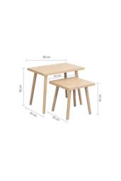 Birlea Herringford Nest Of Tables Oak Parquet Design in Brown - Size: 1 Pack - thumbnail 9