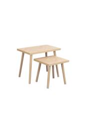 Birlea Herringford Nest Of Tables Oak Parquet Design in Brown - Size: 1 Pack - thumbnail 5