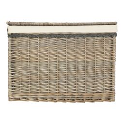 Red Hamper Wicker 58cm Lined Antique Wash Storage Basket in Natural - thumbnail 3