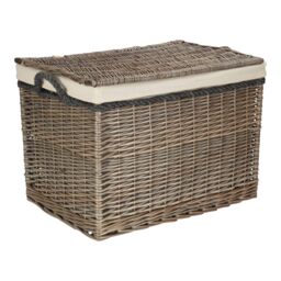 Red Hamper Wicker 58cm Lined Antique Wash Storage Basket in Natural - thumbnail 4