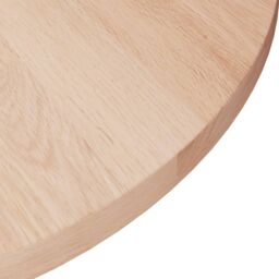 Berkfield Home Round Table Top ??50x1.5 cm Solid Wood Oak in Brown - Size: 50x1.5 cm - thumbnail 3