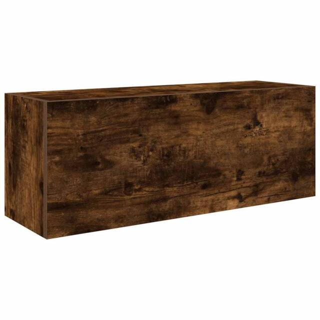 Berkfield Home Bathroom Wall Cabinet Smoked Oak 80x25x30 cm Engineered Wood in Brown - Size: 80 x 25 x 30 cm - image 1
