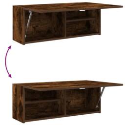 Berkfield Home Bathroom Wall Cabinet Smoked Oak 80x25x30 cm Engineered Wood in Brown - Size: 80 x 25 x 30 cm - thumbnail 9