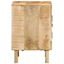 Berkfield Home Bedside Cabinet 2 pcs 40x32x46 cm Solid Wood Rough Mango in Brown - Size: 40 x 32 x 46 cm - thumbnail 3