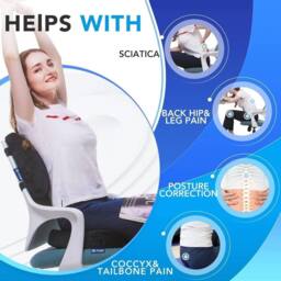 KORVIXA Lumbar Back Support Cushion Car Seat in Black - Size: 120 cm x 90 cm - thumbnail 5