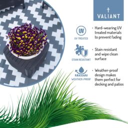 Valiant Large Waterproof Garden Rug for Indoor & Outdoor - Geometric Grey 9ft x 6ft (270cm x 180cm) - Size: 180 cm x 270 cm - thumbnail 3