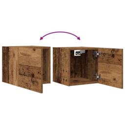 Berkfield Home Wall Mounted TV Cabinet Old Wood 30.5x30x30 cm in Brown - thumbnail 7