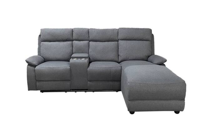 DS Living Sorento Recline Left Hand Corner 3 Seater Fabric Sofa in Grey - image 1