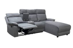 DS Living Sorento Recline Left Hand Corner 3 Seater Fabric Sofa in Grey - thumbnail 3