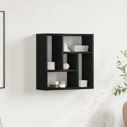 Berkfield Home Wall Shelf Black Oak 45x16x45 cm Engineered Wood - Size: 45 x 16 x 45 cm