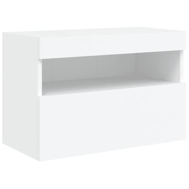 Berkfield Home TV Wall Cabinet with LED Lights White 60x30x40 cm - Size: 60 x 30 x 40 cm - image 1