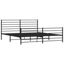 Berkfield Home Metal Bed Frame with Headboard & Footboard Black 200x200 cm - thumbnail 5