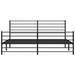 Berkfield Home Metal Bed Frame with Headboard & Footboard Black 200x200 cm - thumbnail 6