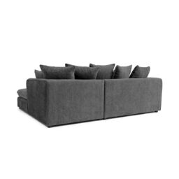 Abakus Direct Lucas Water Repellent Velvet Chenille Right Facing Corner Sofa in Dark Grey - thumbnail 6