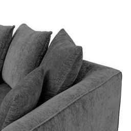 Abakus Direct Lucas Water Repellent Velvet Chenille Right Facing Corner Sofa in Dark Grey - thumbnail 5