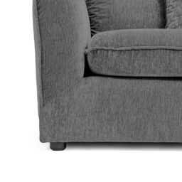 Abakus Direct Lucas Water Repellent Velvet Chenille Right Facing Corner Sofa in Dark Grey - thumbnail 4