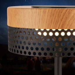 BRILONER Wood Colour Black Matt Battery Powered LED Table Lamp - thumbnail 3