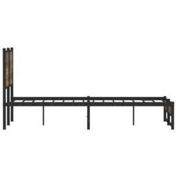 Berkfield Home Metal Bed Frame without Mattress Smoked Oak 120x190 cm Small Double in Brown - thumbnail 6