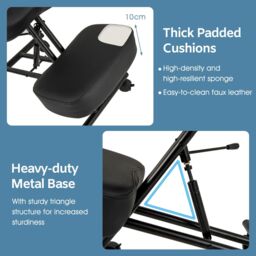 Costway Ergonomic Kneeling Chair Posture Correction Stool w/Back Support in Black - thumbnail 2